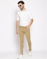 Shop Men's Khaki Color Washed Slim Fit Mid Rise Clen Look No Faded Jeans-Full