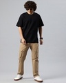 Shop Men's Khaki Relaxed Fit Cargo Pants-Full