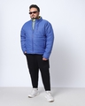Shop Men's Lapis Blue Oversized Plus Size Puffer Jacket-Full