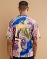 Shop Men's Lavender Face Art Printed Oversized Shirt-Design