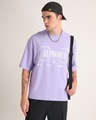Shop Men's Lavender Euphoria Puff Printed Oversized T-shirt-Front