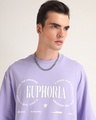Shop Men's Lavender Euphoria Puff Printed Oversized T-shirt