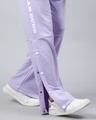 Shop Men's Lavender Typography Relaxed Fit Track Pants
