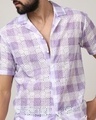 Shop Men's Lavender & White Checked Shirt