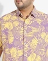 Shop Men's Lavender & Yellow All Over Printed Plus Size Shirt