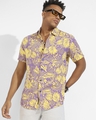 Shop Men's Lavender & Yellow All Over Printed Shirt-Front