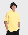 Shop Men's Lemon Yellow Oversized T-shirt-Front