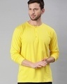 Shop Men's Lemon Yellow Full Sleeve Henley T-shirt-Front