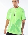 Shop Men's Lettuce Green Billionaire Graphic Printed Oversized T-shirt-Front
