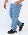 Shop Men's Light Blue Oversized Plus Size Cargo Jeans-Design