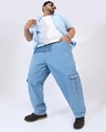 Shop Men's Light Blue Oversized Plus Size Cargo Jeans