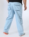 Shop Men's Light Blue Oversized Plus Size Cargo Jeans-Design