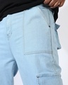 Shop Men's Light Blue Oversized Plus Size Cargo Jeans