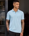 Shop Men's Light Blue Polo T-shirt-Front