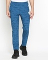 Shop Men's Light Blue Printed Regular Fit Track Pants-Front