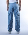 Shop Men's Light Blue Relaxed Fit Cargo Jeans-Design