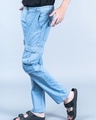 Shop Men's Light Blue Relaxed Fit Cargo Jeans-Design