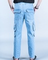 Shop Men's Light Blue Relaxed Fit Cargo Jeans-Full