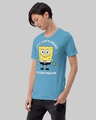 Shop Men's Light Blue Typography T-shirt-Full