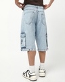 Shop Men's Light Blue Washed Straight Fit Cargo Shorts-Design
