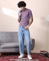 Shop Men's Light Blue Washed Straight Fit Jeans-Full