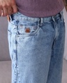 Shop Men's Light Blue Washed Straight Fit Jeans