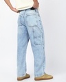 Shop Men's Light Blue Washed Straight Fit Mid-Rise Jeans-Front