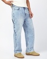 Shop Men's Light Blue Washed Straight Fit Mid-Rise Jeans-Design