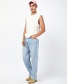 Shop Men's Light Blue Washed Straight Fit Mid-Rise Jeans-Full