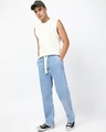 Shop Men's Light Blue Washed Straight Fit Mid-Rise Jeans-Full
