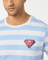 Shop Men's Light Blue & White Striped T-shirt