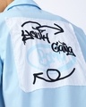 Shop Men's Light Blue Youth Gang Graphic Printed Oversized Shirt