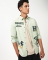 Shop Men's Light Green Graphic Printed Shirt-Front