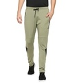 Shop Men's Light Green Solid Regular Fit Track Pants-Front