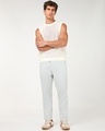 Shop Men's Light Grey Cotton Linen Pants-Full