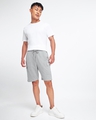 Shop Men's Light Grey Melange Basic Cargo Shorts-Full