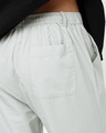 Shop Men's Light Grey Oversized Cotton Linen Shorts
