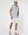 Shop Men's Light Grey Micro Geometric Printed Polo T-shirt-Full