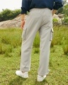 Shop Men's Light Grey Straight Fit Cargo parachute Pants-Full