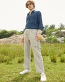 Shop Men's Light Grey Straight Fit Cargo parachute Pants