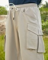Shop Men's Light Grey Straight Fit Cargo parachute Pants