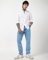 Shop Men's Light Blue Slim Straight Fit Stretchable Jeans-Full