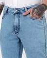Shop Men's Light Blue Slim Straight Fit Stretchable Jeans