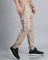 Shop Men's Light Khaki Slim Fit Cargo Joggers-Design