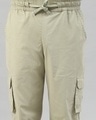 Shop Men's Light Olive Green Loose Comfort Fit Cargo Parachute Pants