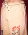 Shop Men's Light Orange Duds Anime Girl Graphic Printed Relaxed Fit Shorts