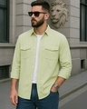 Shop Men's Light Sage Green Oversized Cargo Shirt-Front