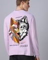 Shop Men's Lilac Bloom Beast Within Graphic Printed Oversized T-shirt-Front