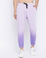 Shop Men's Lilac Cotton Ombre Oversized Sweatpants-Front