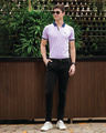 Shop Men's Lilac Polo T-shirt